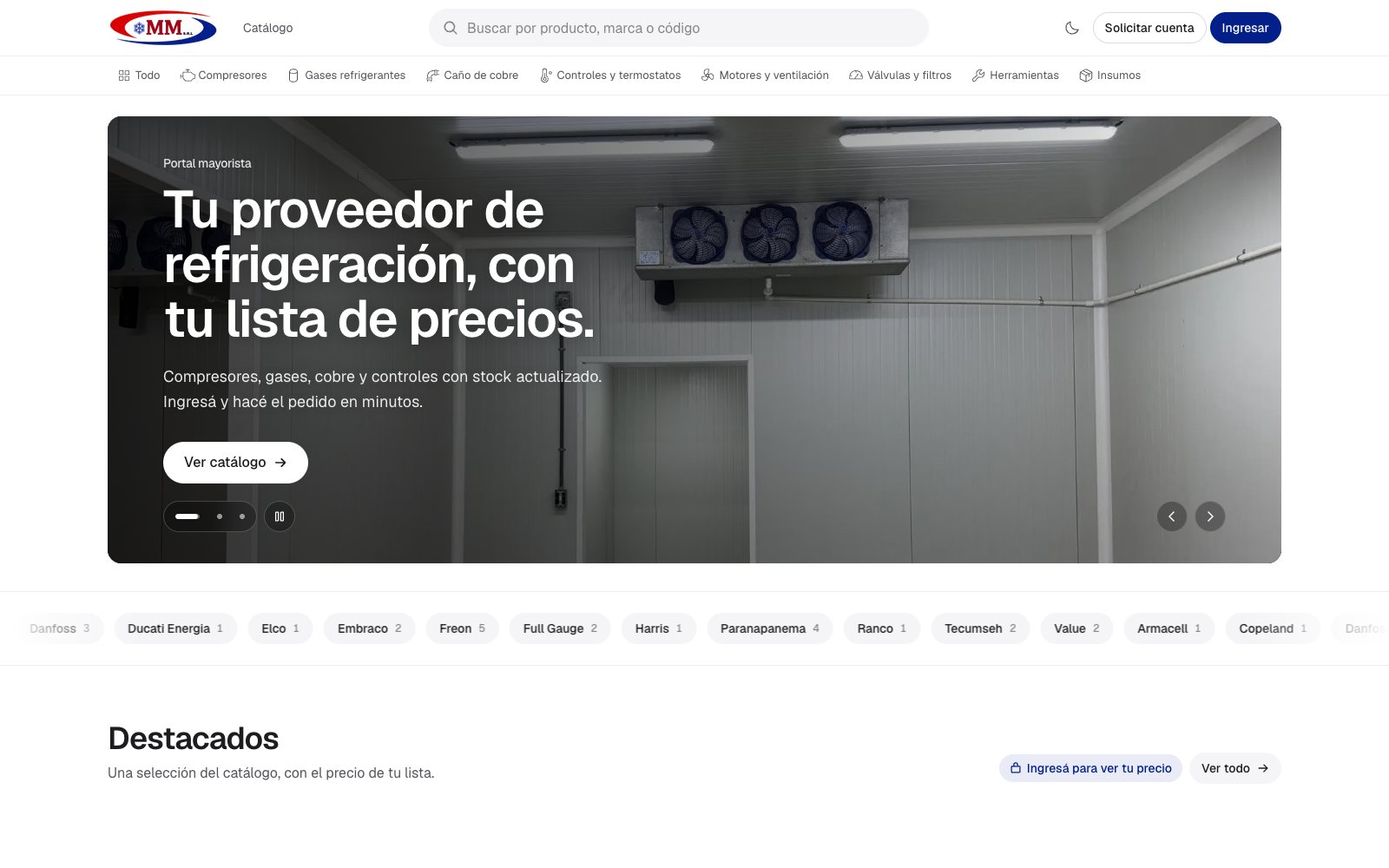 MM Refrigeración on desktop